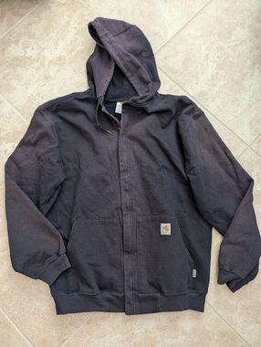 Carhartt Men’s FR Navy Hooded Work Jacket